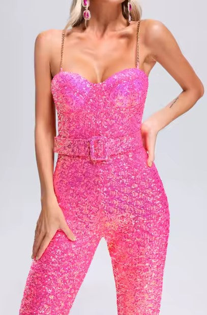 Lola Loka , Sequin Jumpsuit Sleeveless